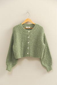 HF Fluffy Knit Button-Up Cardigan