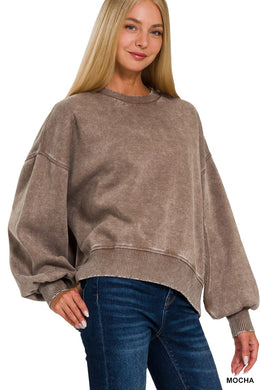 ZA Acid Washed Fleece Pullover