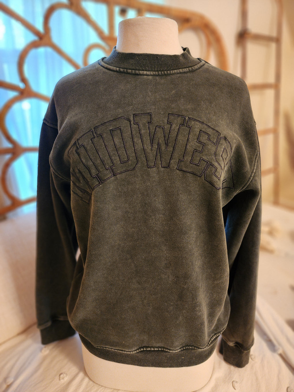 Fall Embroidered Midwest Crewneck