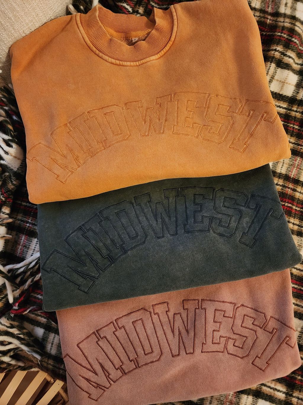 Fall Embroidered Midwest Crewneck