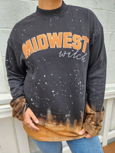 Tie Dyed/Splatter Midwest Witch Crewneck