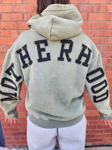 Mineral Washed Embroidered Motherhood Hoodie