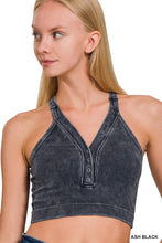 Load image into Gallery viewer, ZA Snap Front Mineral Washed Bralette