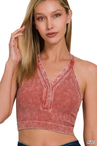 ZA Snap Front Mineral Washed Bralette