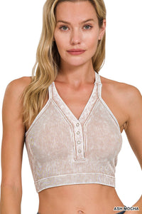ZA Snap Front Mineral Washed Bralette