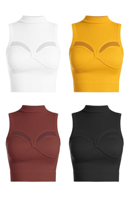 DY Cut Out Mockneck Tank