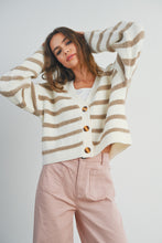 Load image into Gallery viewer, BM Long Sleeved Striped Cardigan
