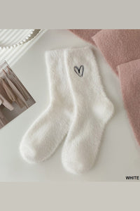 ZA Fuzzy Heart Socks