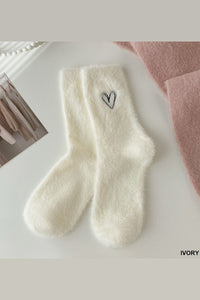 ZA Fuzzy Heart Socks