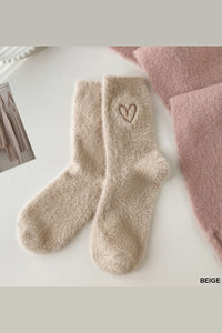 ZA Fuzzy Heart Socks
