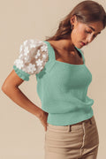 SM Floral Puff Sleeve Top
