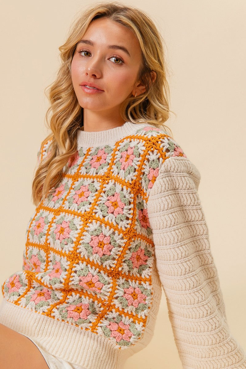 BB Front Granny Square Sweater