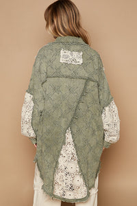 POL Oversize Crochet Patch Jacket