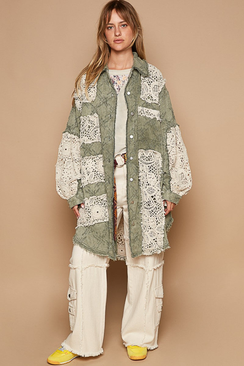 POL Oversize Crochet Patch Jacket - Main Image