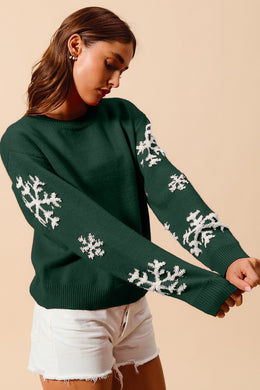 SM Snowflake Sleeve Sweater