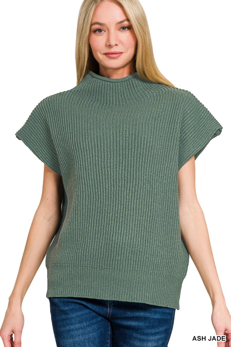 ZA Shoulder Mock Neck Sweater