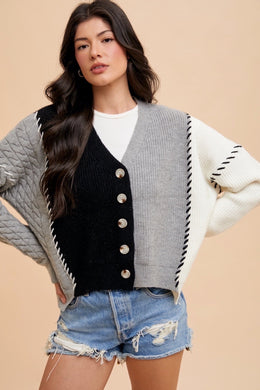 AW Color Block Cardigan