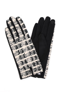FME Fuzzy Checkered Plaid Gloves
