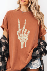 GR Peace Sign Skeleton Hand Tshirt