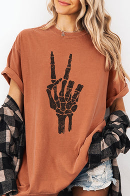 GR Peace Sign Skeleton Hand Tshirt