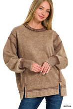 Load image into Gallery viewer, ZA Fleece Side Slit Sweater