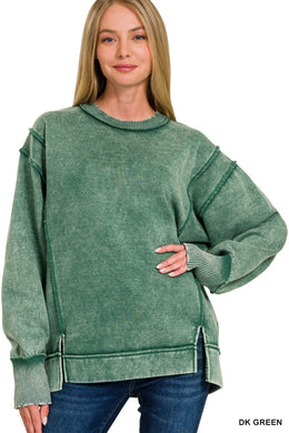 ZA Fleece Side Slit Sweater