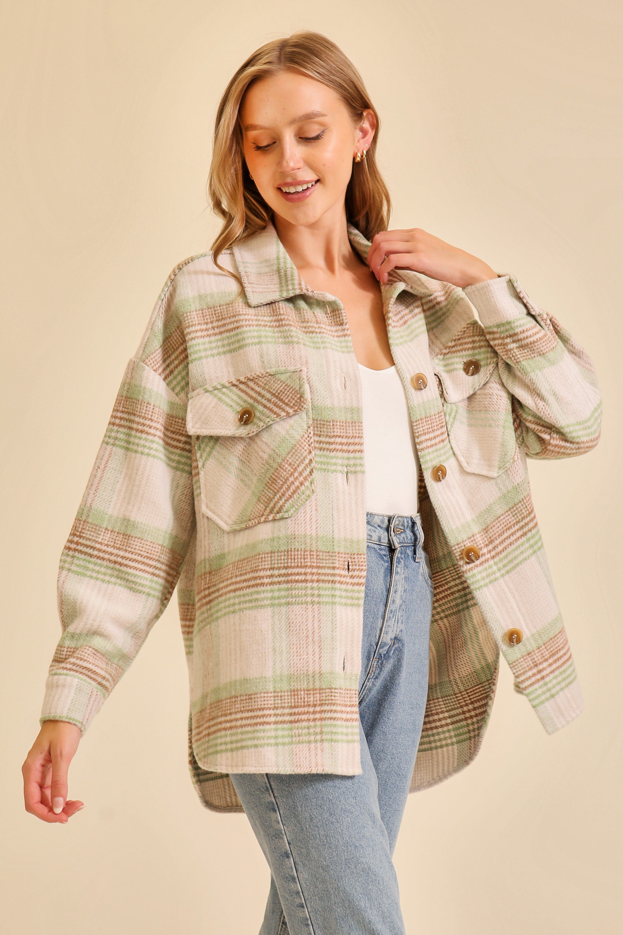 TI Plaid Shacket