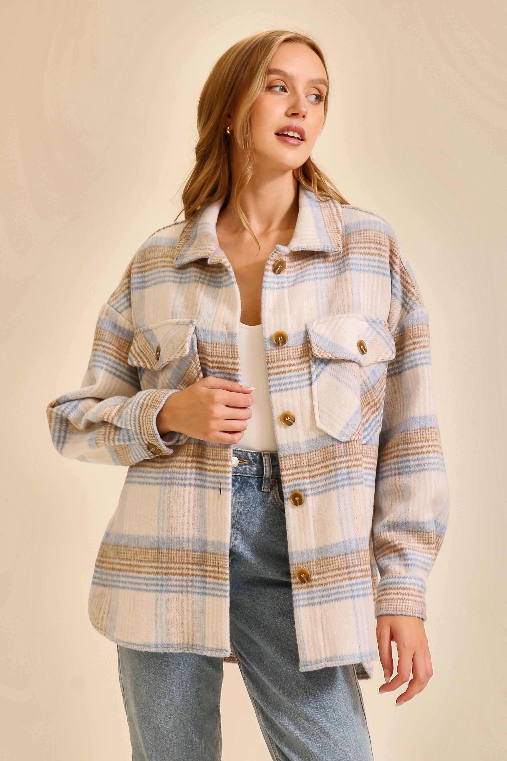 TI Plaid Shacket