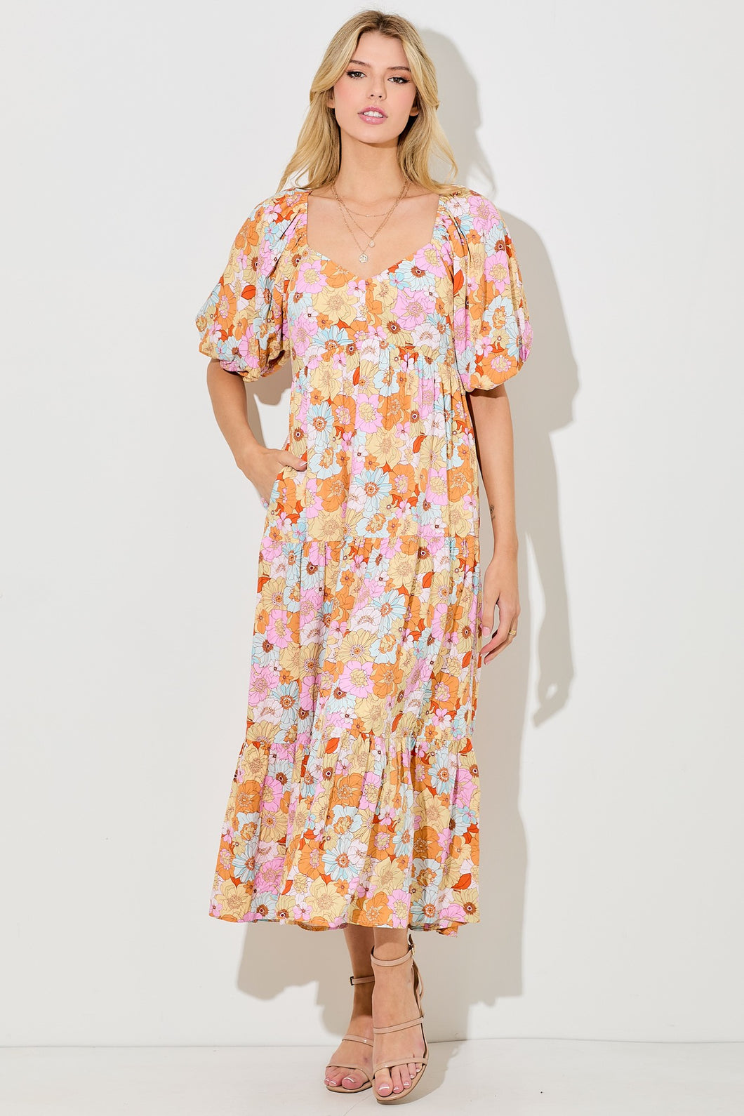 BAE Tiered Floral Maxi