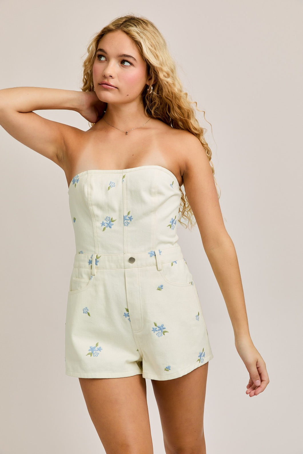 LL Embroidered Tube Romper
