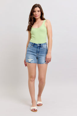 JB Destroy Detail Shorts with Stitch