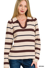 Load image into Gallery viewer, ZA Striped Collar Sweater