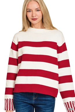ZA Stripe Cuff Sweater