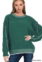 Load image into Gallery viewer, ZA Exposed Seam Round Neck Sweater