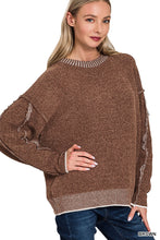 Load image into Gallery viewer, ZA Exposed Seam Round Neck Sweater