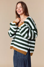 Load image into Gallery viewer, PL Deep Vneck Stripe Sweater