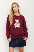 BP Teddy Burgundy Teddy Sweater