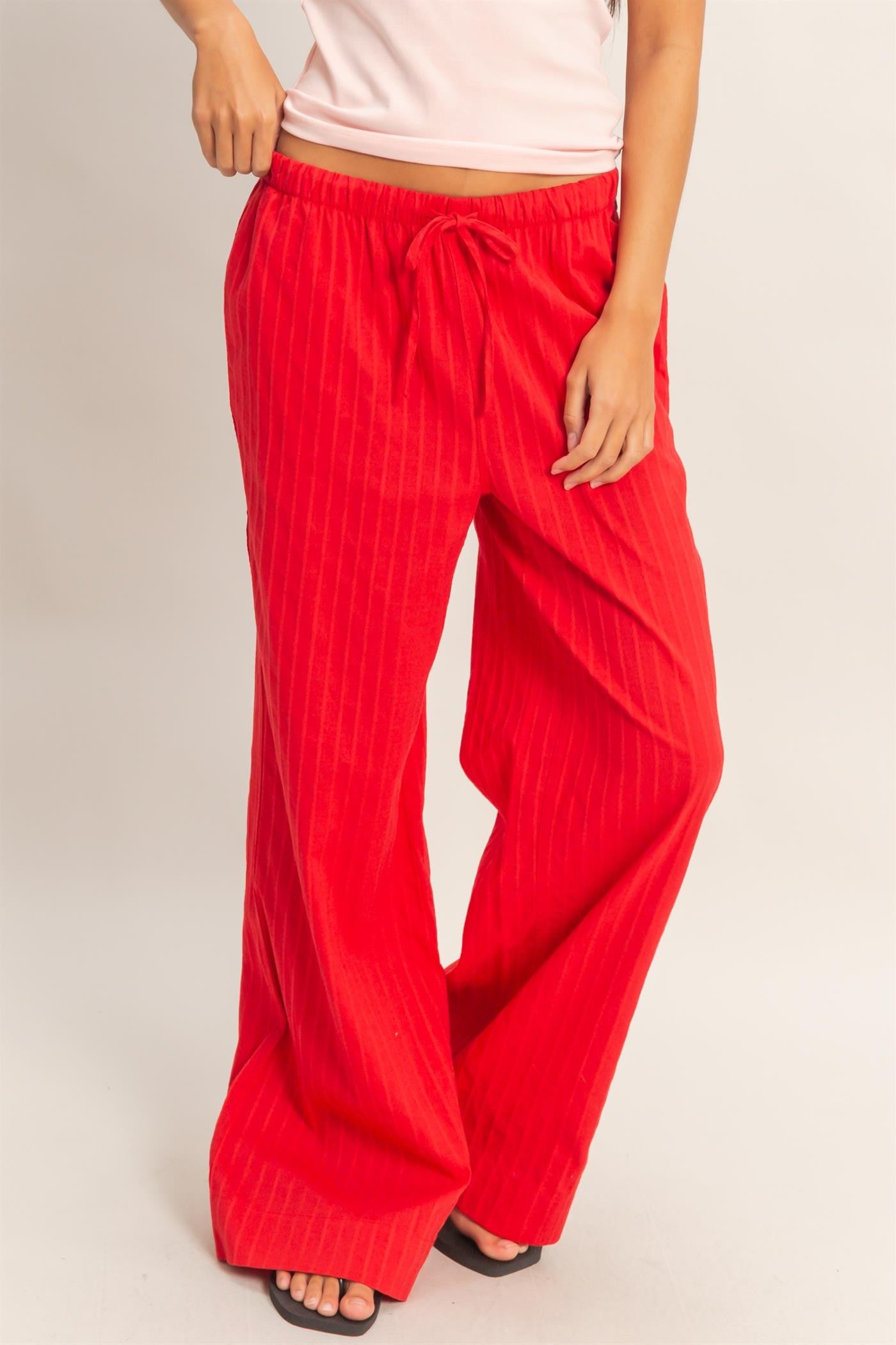HF Red Stripe Jacquard Pants