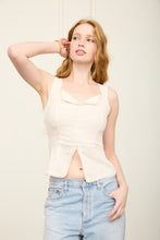 Load image into Gallery viewer, BP Sleeveless Lace Trim Button Down