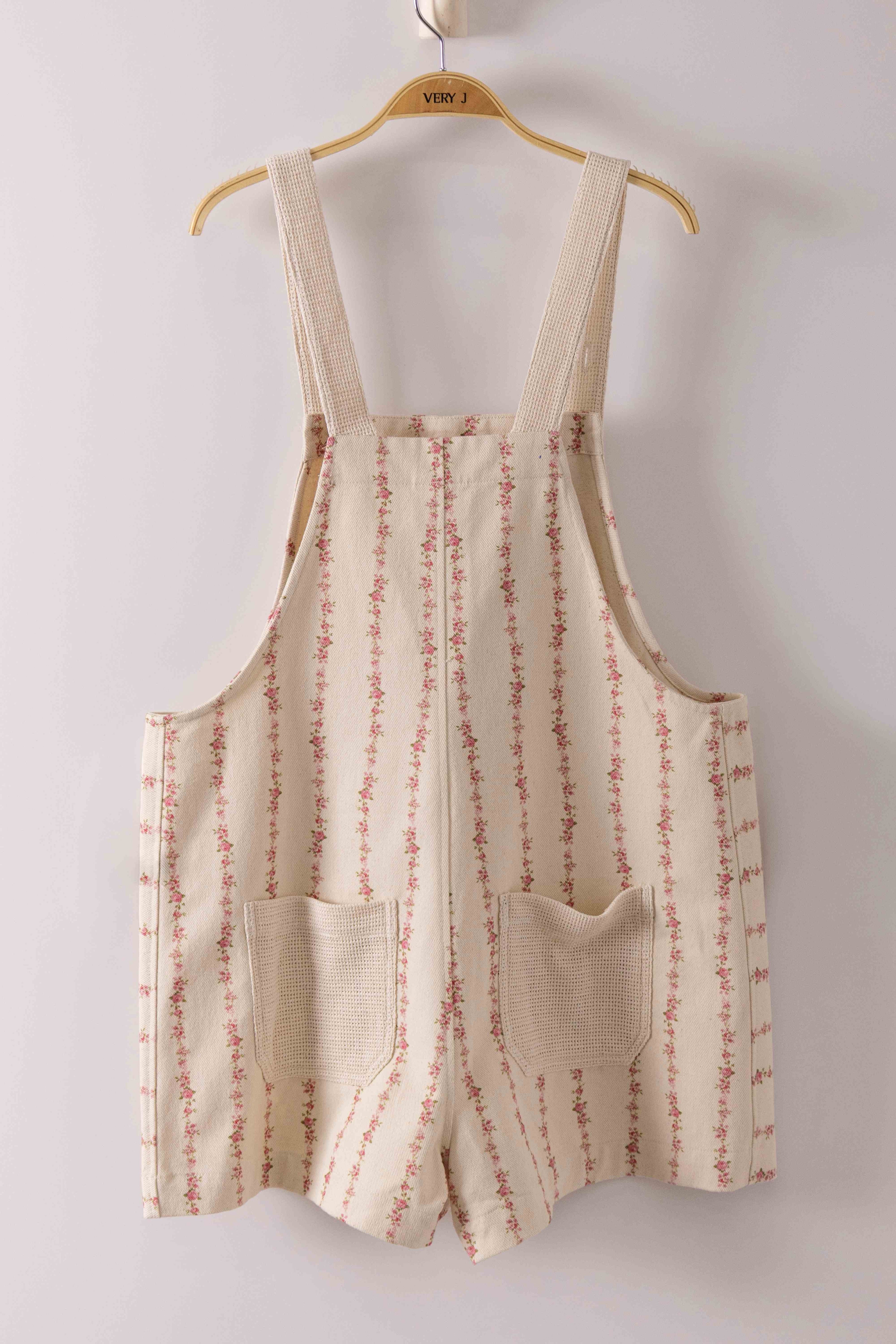 VJ Floral Print Overall Romper