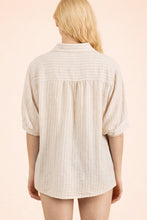 Load image into Gallery viewer, VJ Stripe Half Puff Sleeve Top