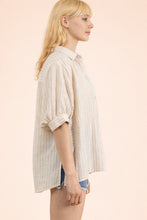 Load image into Gallery viewer, VJ Stripe Half Puff Sleeve Top