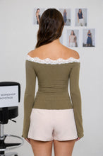 Load image into Gallery viewer, BP Lace Boat Neck Long Sleeve