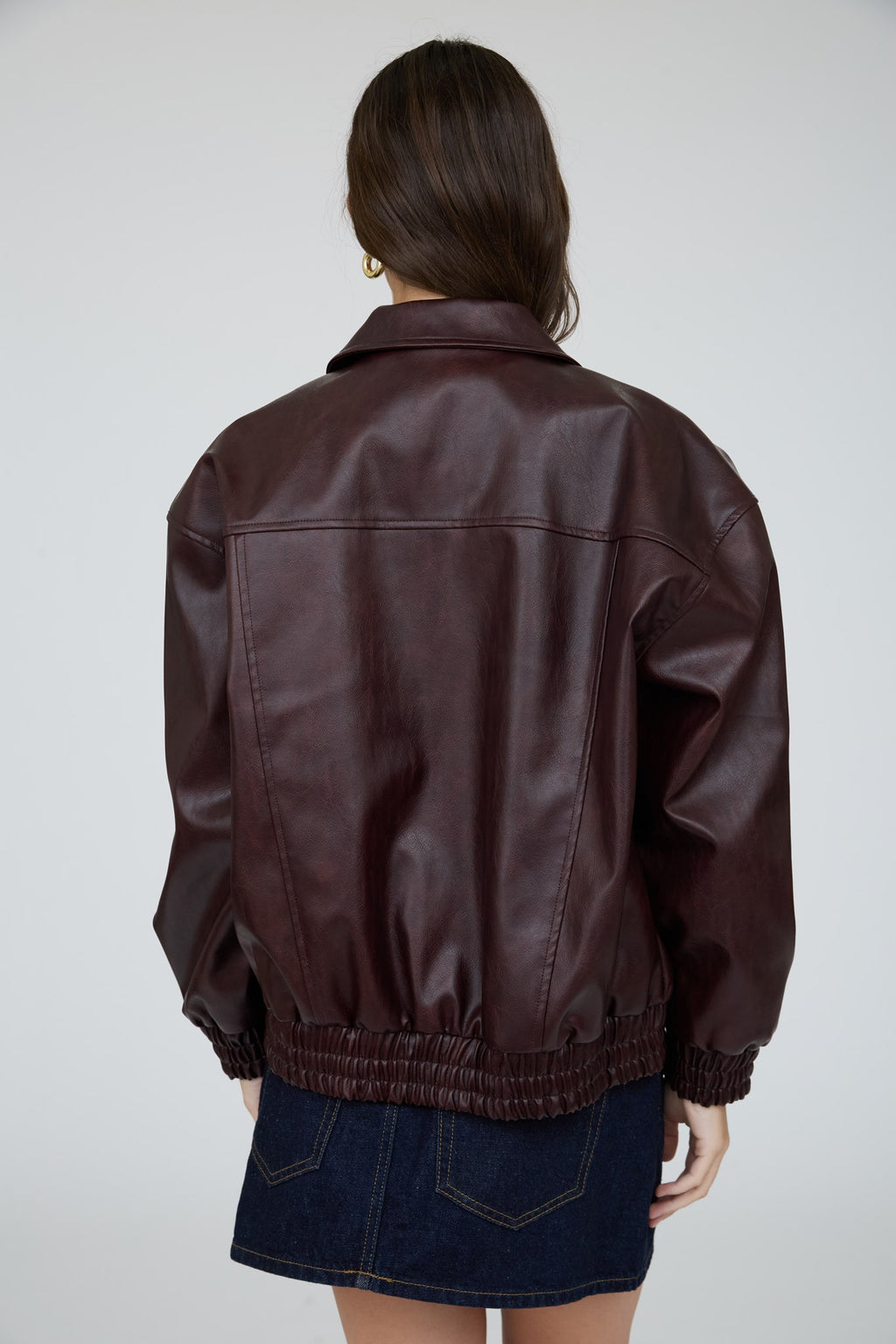 BP Faux Leather Bomber Jacket