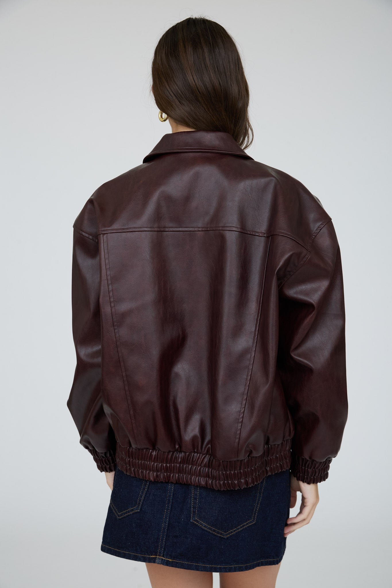 BP Faux Leather Bomber Jacket