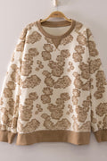 VJ Mocha Floral Print Top