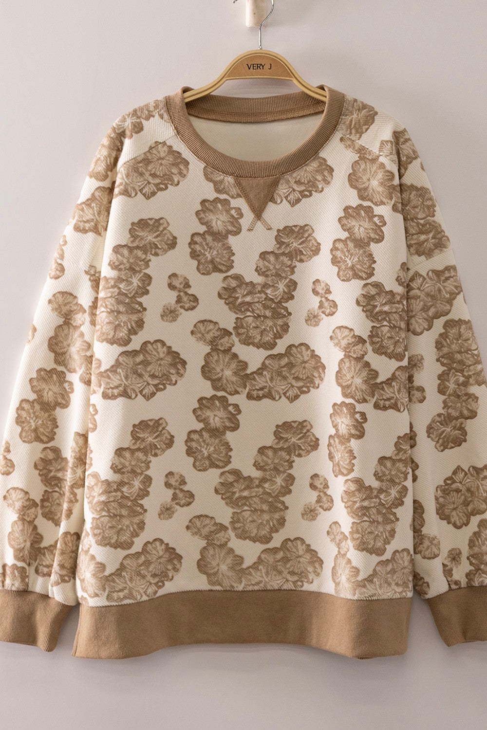 VJ Mocha Floral Print Top