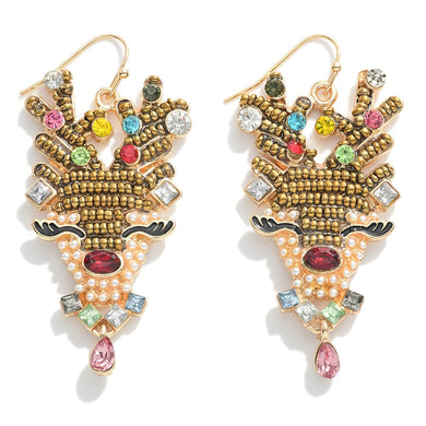 Beaded Reindeer Earrings