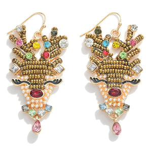 Beaded Reindeer Earrings