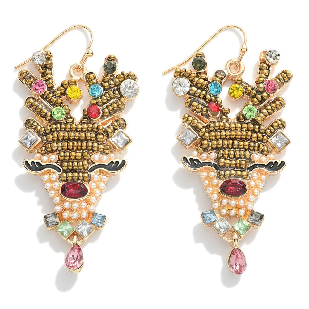 Beaded Reindeer Earrings